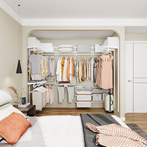 铂耐新型钢制金属衣柜配件定制卧室步入式衣帽间组装架子置物架 - 图0