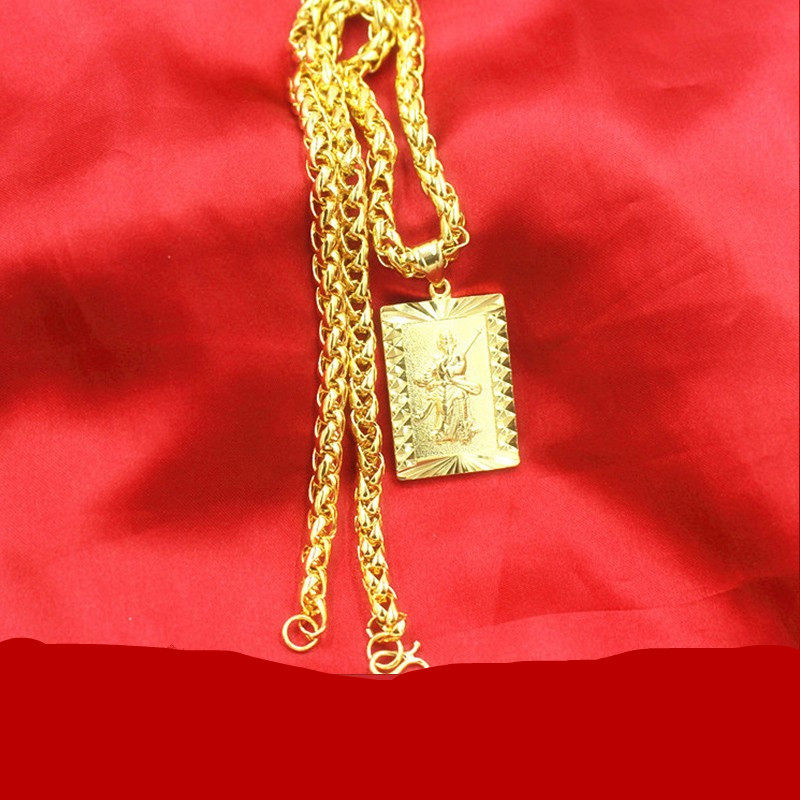 仿真黄金色久不掉色999男沙金项链 豆豆龙饰品项链