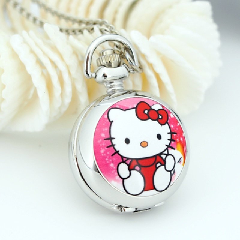 韩版儿童学生小怀表翻盖挂脖子项链 豆豆龙饰品项链