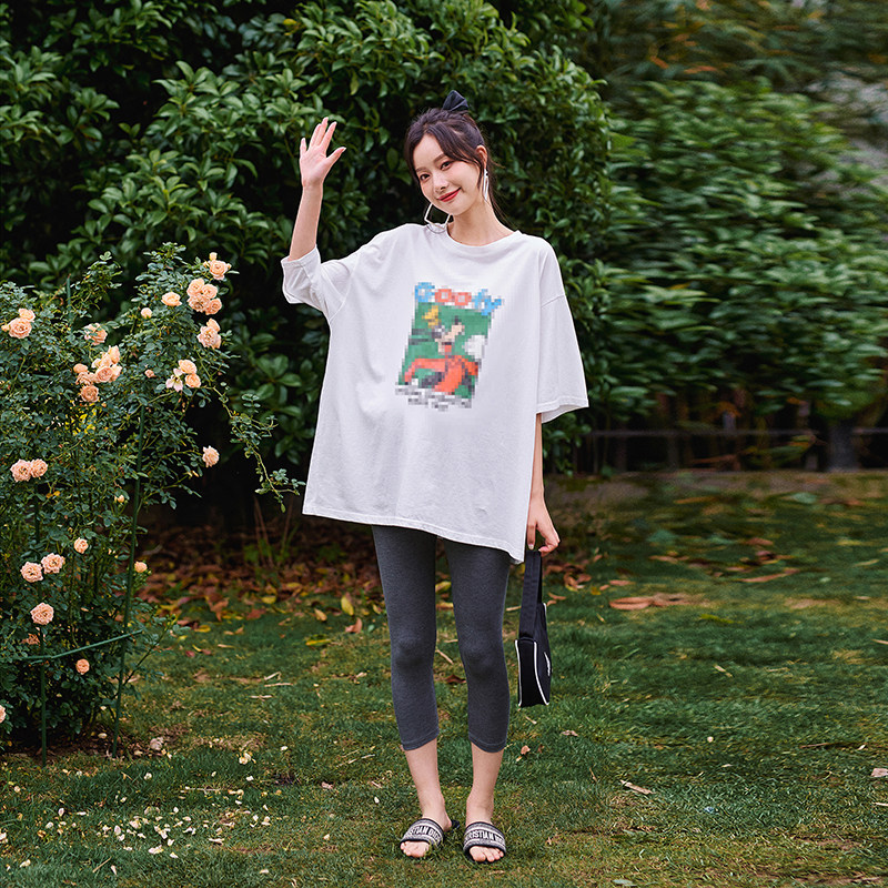 夏季套装短袖孕妇打底裤孕妇裤子 竺诗孕妇打底裤