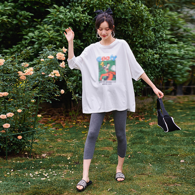 夏季套装短袖孕妇打底裤孕妇裤子 竺诗孕妇打底裤