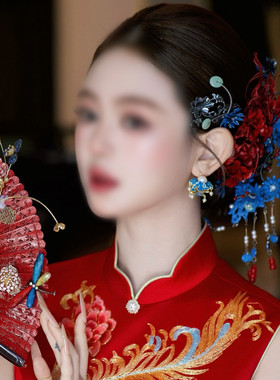 新娘头饰中式复古秀禾服敬酒服