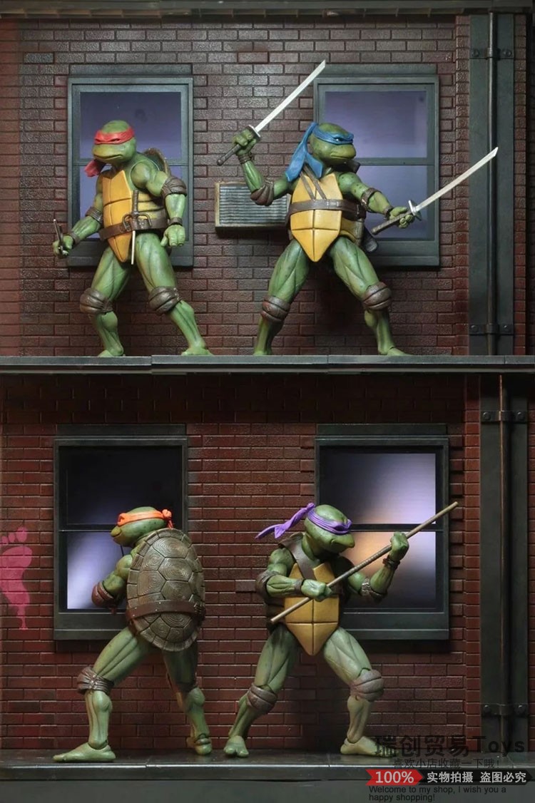 NECA 1990忍者神龟四款TMNT2018SDCC限定版7寸高可动人偶手办模型-图2