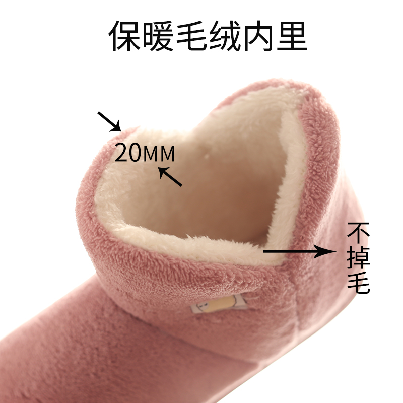 月子鞋12月份包跟女冬季产妇产后月子拖鞋孕妇鞋子软底防滑棉拖鞋-图1