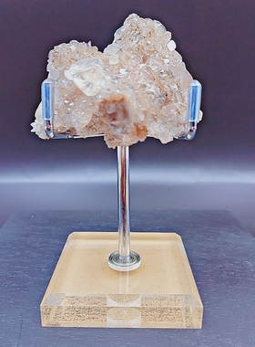旋转带轴承水晶原石矿标矿石晶簇玉石透明亚克力摆件支架展示