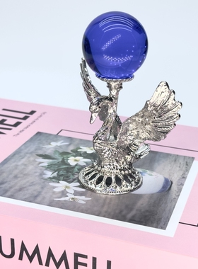 合金天鹅水晶球底座置物架