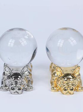 Goossens Lion趴趴狗中号水晶球座家居摆件发发奇