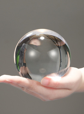 新款白色水晶玻璃球摆件透明玻璃球大小号生日礼物家居办公桌摆件