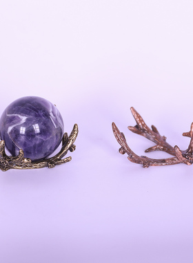 合金鹿角水晶球座底托