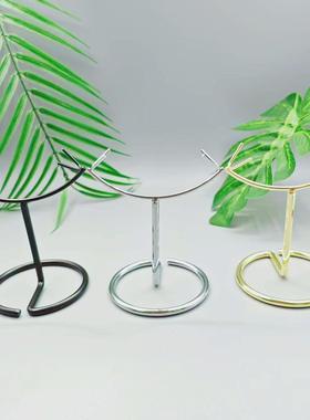 新款合金展示架矿石水晶原石奇石标本底座支架展览馆陈列