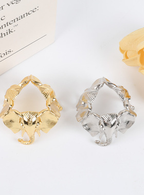 水晶球底座工艺品圆球托盘球托蛋雕托金属小象多球工艺品展示支架