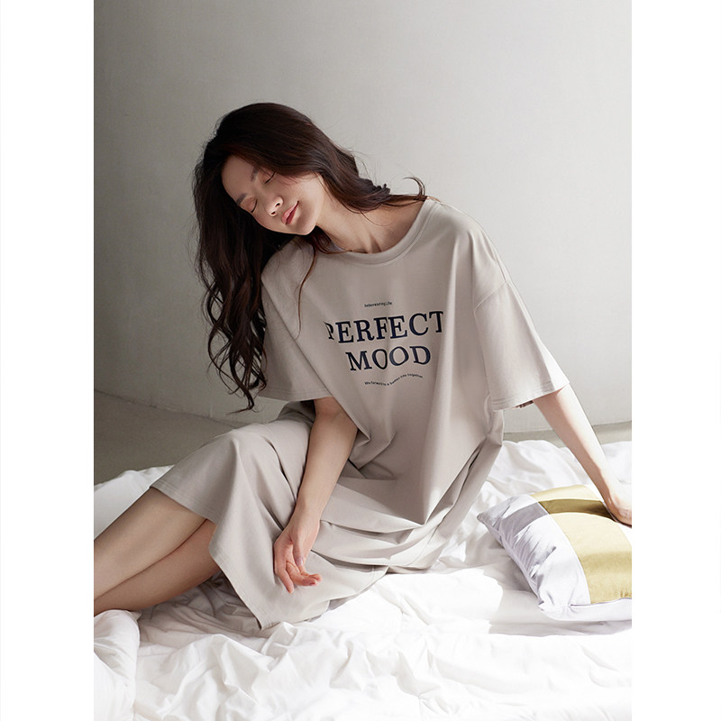 睡裙女睡衣夏季莫代尔短袖薄款夏天长款冰丝孕妇夏款可外穿连衣裙,淘宝优惠券,粉丝福利购,淘宝优惠卷