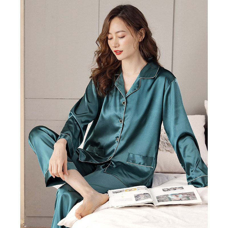 春秋冰丝长袖仿真丝绸2021年睡衣 邦朵睡衣/家居服套装