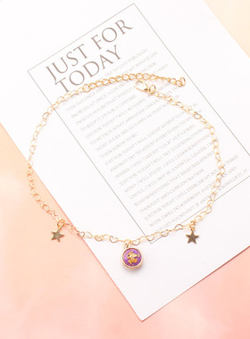 超仙紫色蕾丝花朵脖子饰品颈带