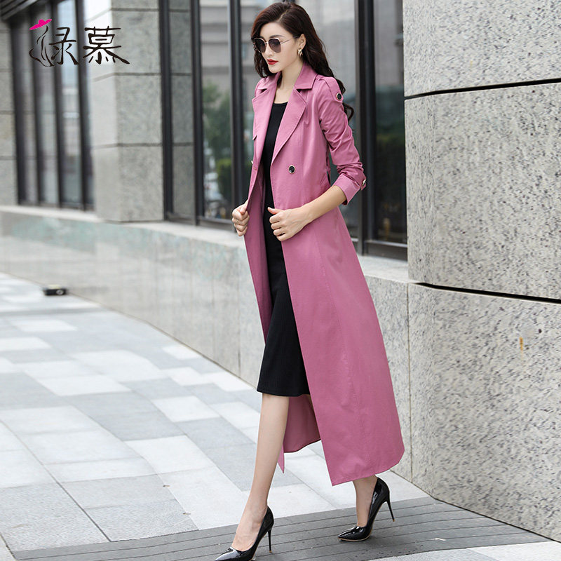 绿慕粉色2020秋季新款气质流行风衣 绿慕风衣