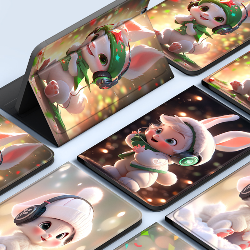 适用荣耀平板X8保护套10.1英寸x7保护壳X6华为平板电脑8寸全包防摔软壳9.7寸皮套耳机兔 - 图1