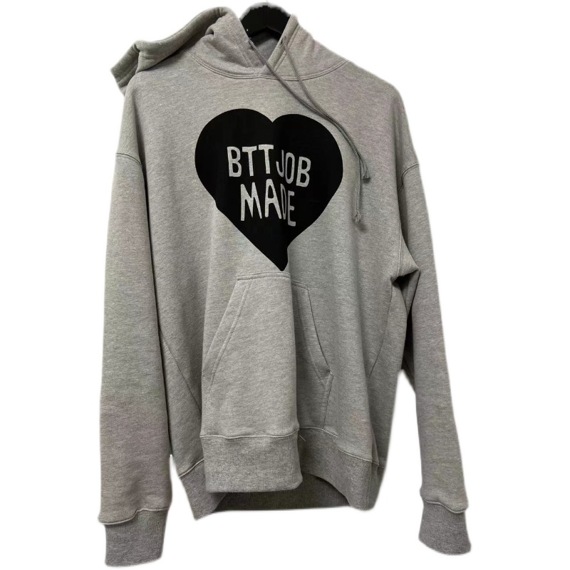 BTTJOBMADE HEART LOGO HOODIE  黑心灰色卫衣 - 图3
