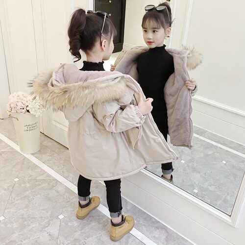 服装裁剪纸样女童外套冬装棉服衣服图纸派克服童装棉衣样板纸样图 - 图0