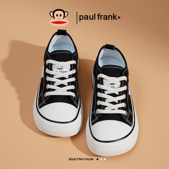 大嘴猴白色芒果头帆布鞋女2025新款秋季爆款巨好看宽头布鞋小白鞋