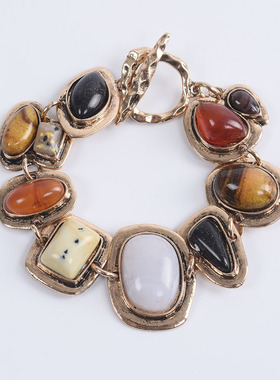 几何金属石头手环手链项链