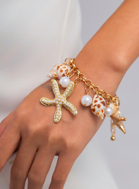 贝壳米珠套装项链叠戴双层项链