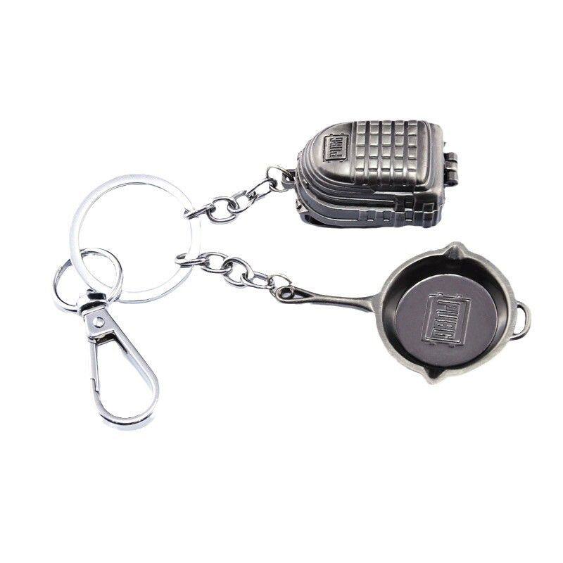 绝地求生饰品绝地求生周边 迷你平底锅三级包合金钥匙扣 全金属挂件模型饰品