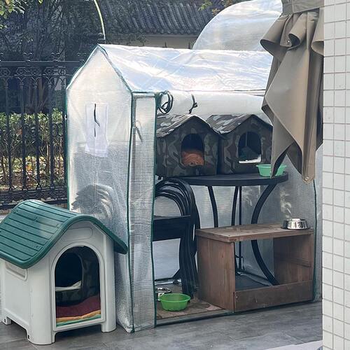 法师多肉遮雨棚防晒花架温室防冻户外花园家用阳台暖棚流浪猫狗窝 - 图1