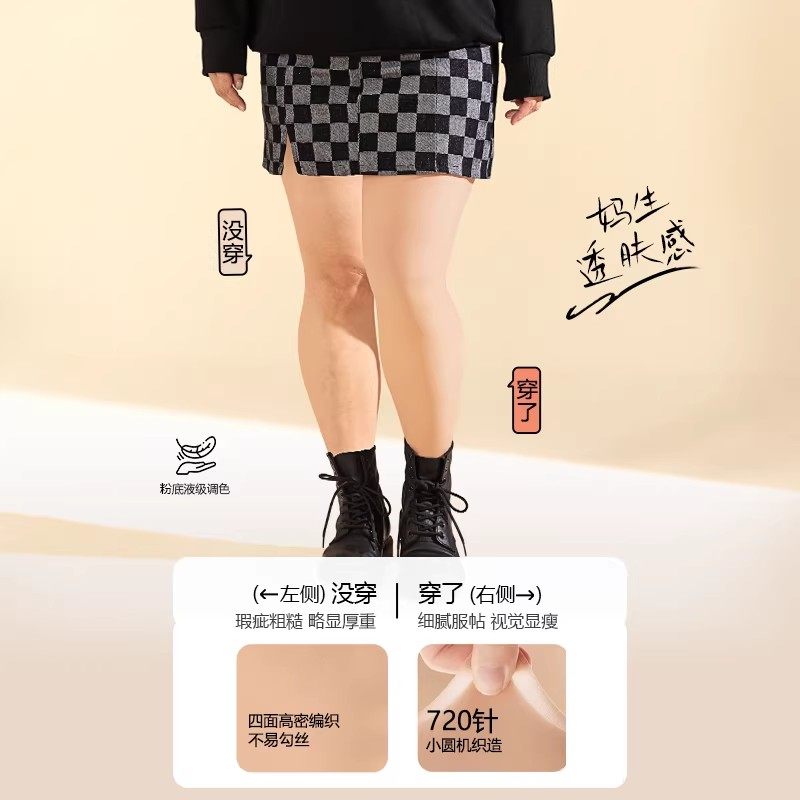 糖粒大码光腿神器女秋冬裸感超自然加绒加厚隐形防勾丝肉色打底裤,淘宝优惠券,粉丝福利购,淘宝优惠卷
