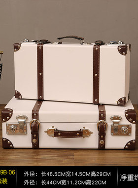 欧式复古箱子手提箱皮箱店铺客厅摆件装饰品道具橱窗轻奢风小摆设