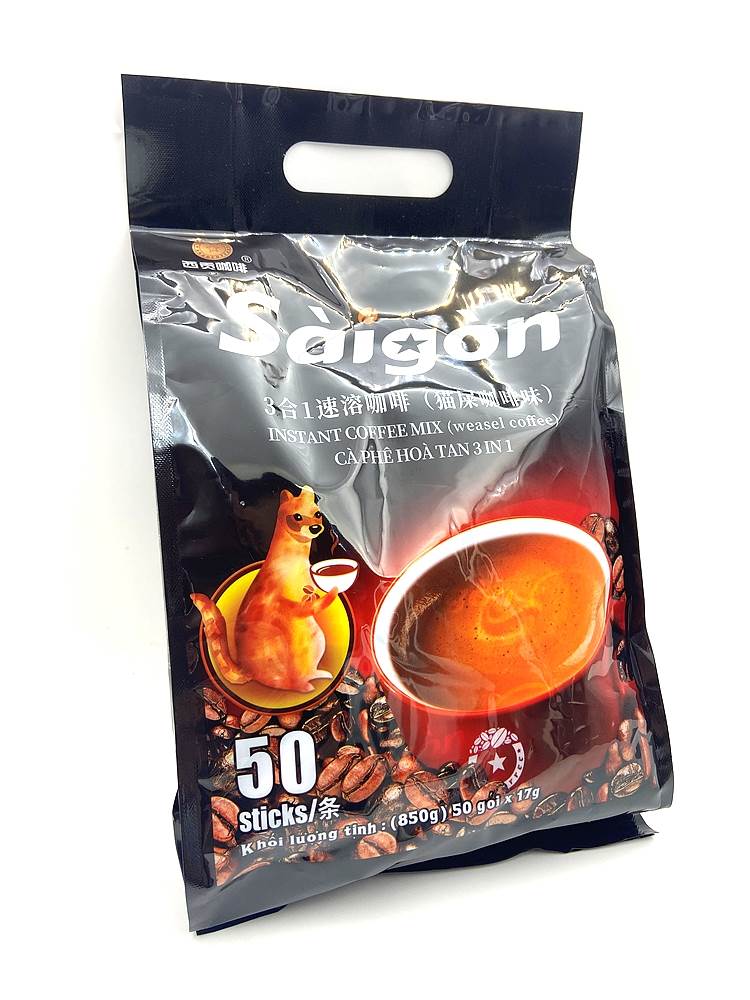 越南进口猫屎咖啡味西贡saigon三合一速溶咖啡粉50条原味850g包邮 - 图0