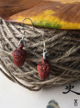 尼泊尔小叶紫檀手工制作耳饰品