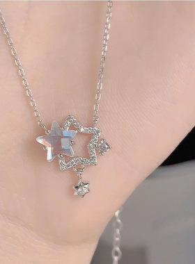 星星项链女夏季轻奢幻彩五角星链