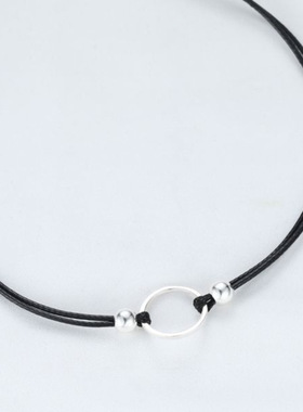 圆圈黑色颈带女日系风简约小众
