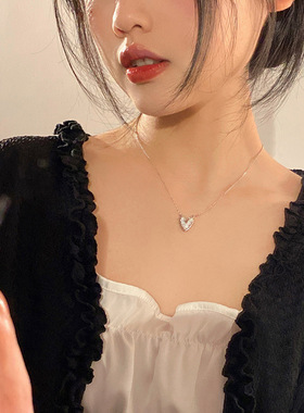 爱心项链女轻奢小众精致设计感