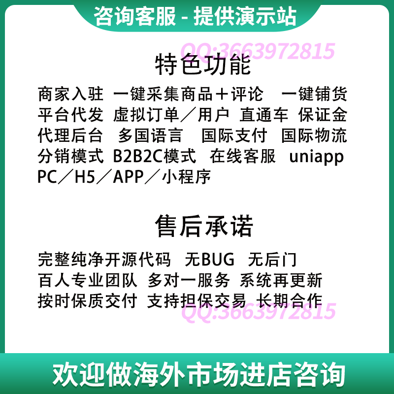 多语言多商户外贸商城云仓商家入驻一键采集铺货跨境电商系统源码 - 图3