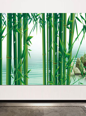 竹报平安挂画自粘贴画富贵吉祥竹节节高升客厅玄关招财旺宅装饰画