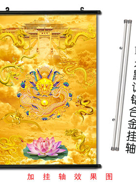 九龙令旺宅金龙真龙聚财风水挂画财源滚滚九条龙玄关中堂送财壁画