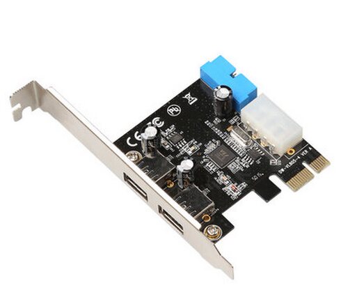 DIEWU台式机主板USB3.0扩展卡20pin前置接口 PCI-e转USB3.0扩展卡 - 图0