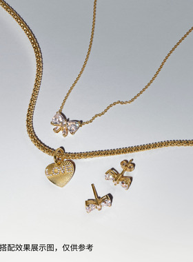 Pandora潘多拉闪耀星光蝴蝶结项链颈饰蝴蝶结设计