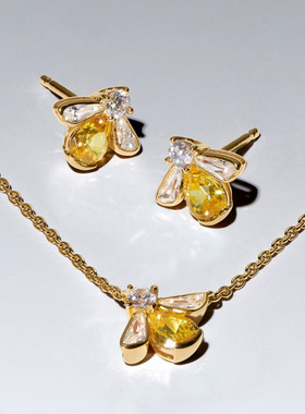 [新品]Pandora潘多拉蜜蜂吊坠项链金色可调节独特风格礼物