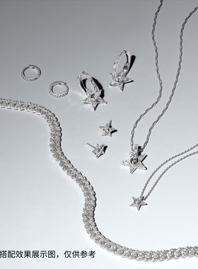 [双11狂欢季新品]Pandora潘多拉闪耀星星项链耳钉套装银色精致
