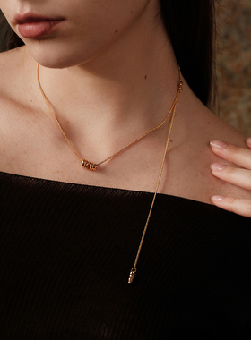 森吾复古厚金螺旋项链