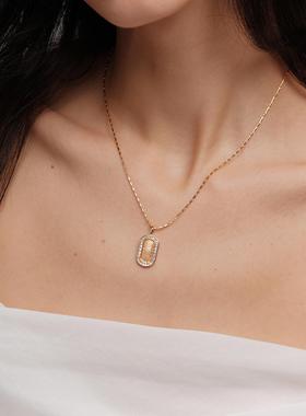 森吾轻奢方钻蛇纹项链