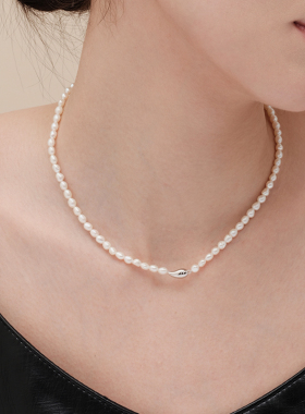 森吾水滴珍珠锁骨链女设计