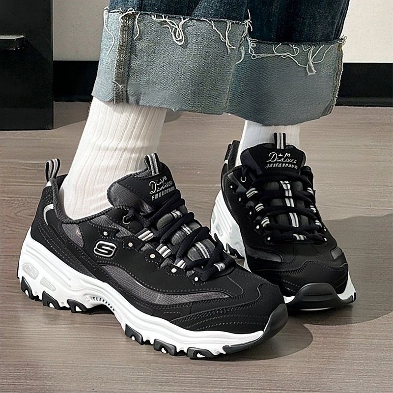 斯凯奇女鞋经典熊猫鞋冬季新款黑色透气运动休闲鞋女款厚底老爹鞋,淘宝优惠券,粉丝福利购,淘宝优惠卷