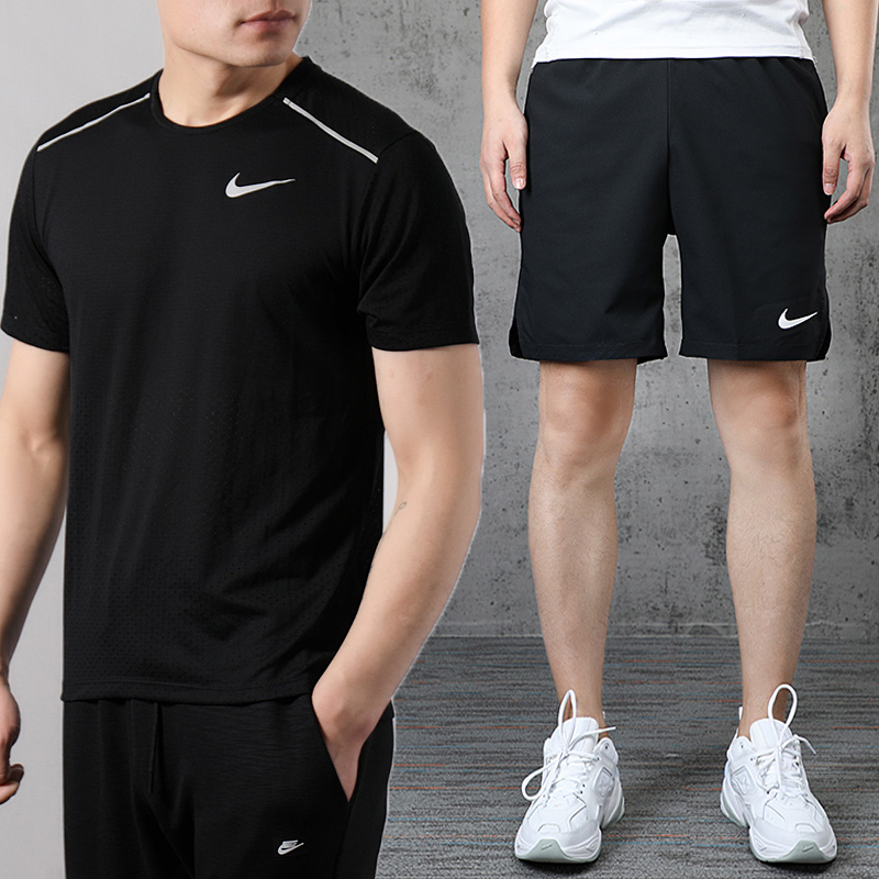 NIKE Nike Sports Set Men's 2020 Summer New Short Sleeve Fitness Training T-shirt Running Shorts Casual Wear