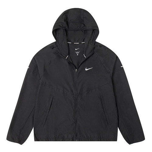 NIKE耐克黑色外套男装正品跑步健身衣运动上衣梭织连帽夹克DD4747 - 图3