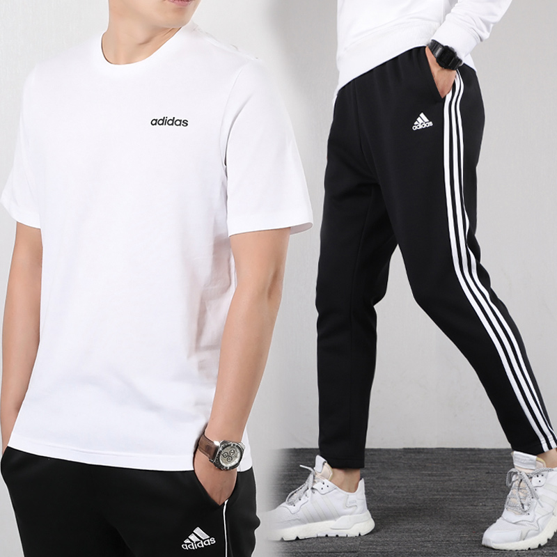 Adidas Set Men's Sportswear 2020 Summer New Round Neck Short Sleeve Pants Casual Men's Wear