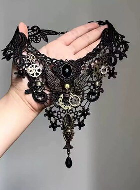 温柔婚纱暗黑哥特风设计感重工高级感蕾丝流苏项链氛围感夸张小众