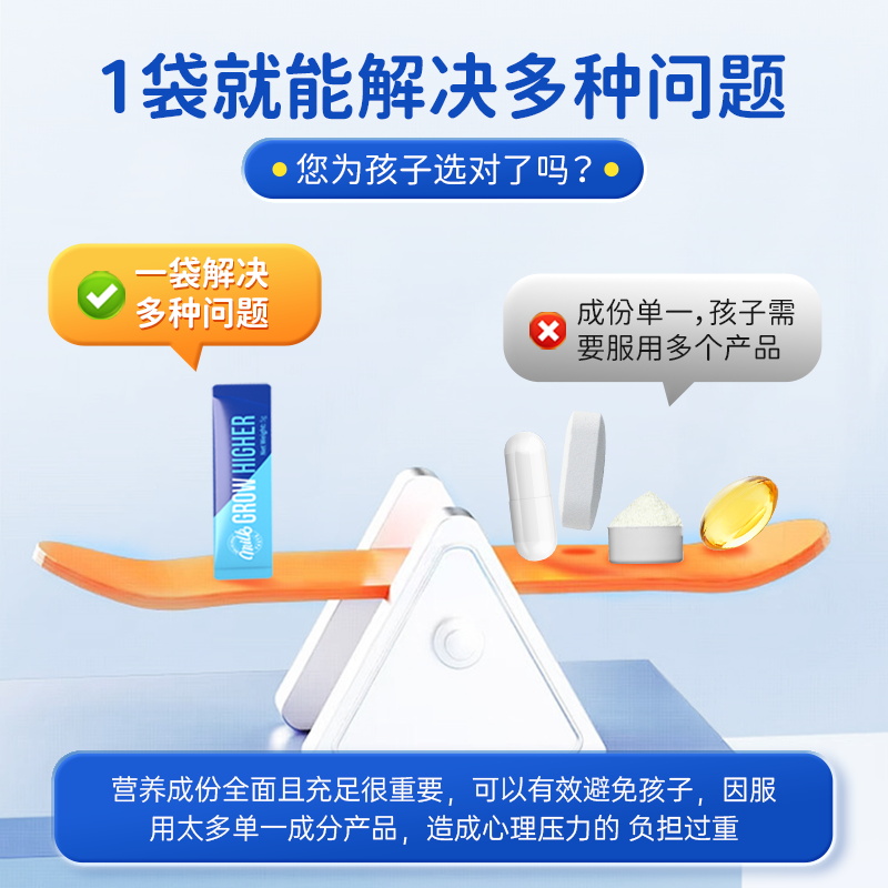 美国Aidevi赖氨酸氨基丁酸γ儿童青少年生长素维生素D3钙镁锌3盒